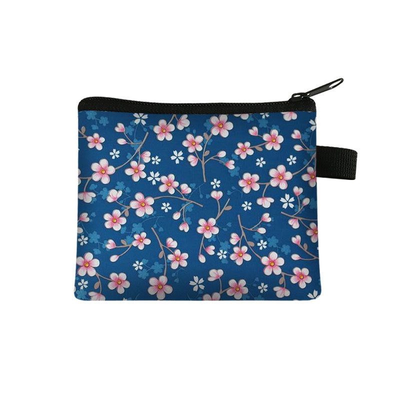 Wholesale Polyester Floral Coin Purse Ladies Coin Key Storage Bag